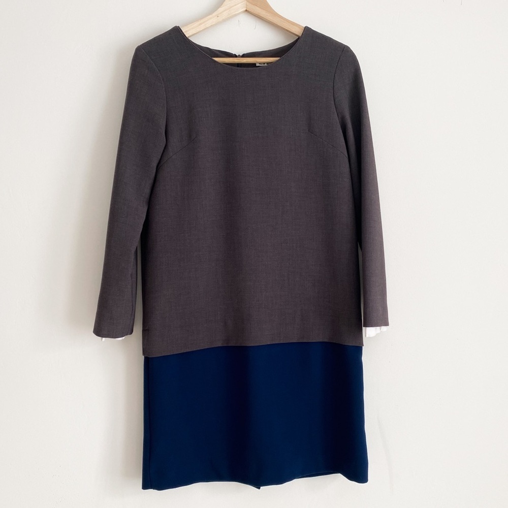 Style Brunch Colourblock Shift Dress – Size Small, Grey, Navy Blue